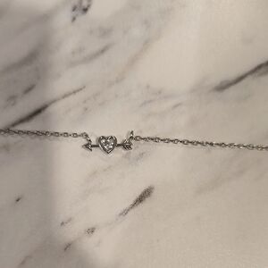 Silver Heart Arrow Necklace